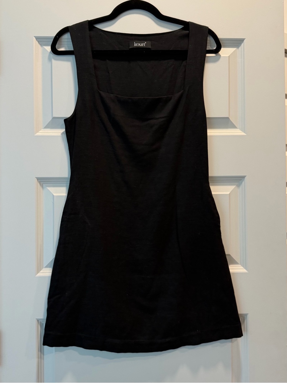 Kourt Black Square Neck Tank Dress